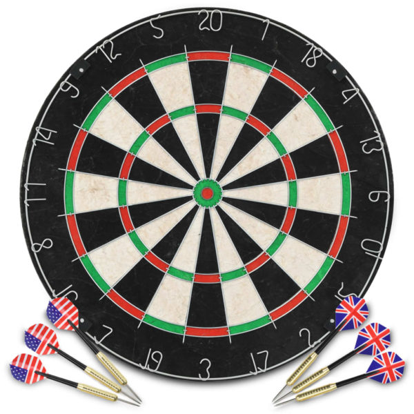 Profesjonell dartskive sisal med 6 darts