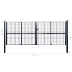 Hageport netting galvanisert stål 400×150 cm grå