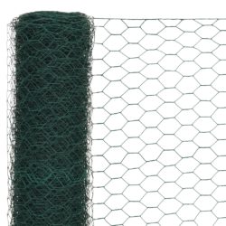 Trådgjerde kylling stål med PVC-belegg 25×1,2 m grønn