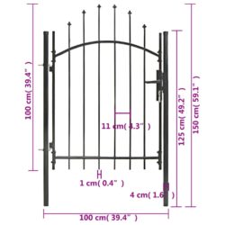 Hagegjerde stål 1×1,5 m svart