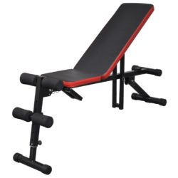 Justerbar situp-benk med vektstang og manualsett 60,5 kg