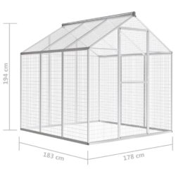 Utendørs fuglebur aluminium 183x178x194 cm