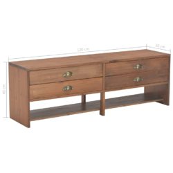 TV-benk med 4 skuffer 120x30x40 cm heltre gran