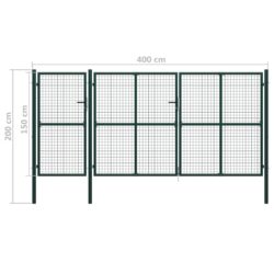 Hageport stål 400×150 cm grønn