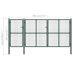 Hageport stål 400×200 cm grønn