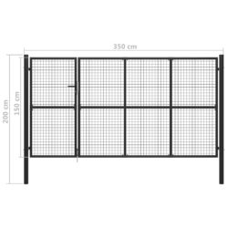 Hageport stål 350×150 cm antrasitt