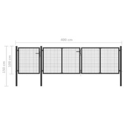 Hageport stål 400×100 cm antrasitt