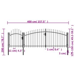 Hagegjerde stål 2×4 m svart