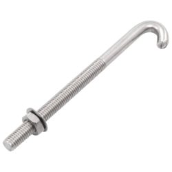 Forankret j-bolt med mutter og skive M8x120 mm 25 sett