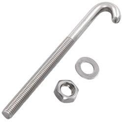 Forankret j-bolt med mutter og skive M8x120 mm 25 sett