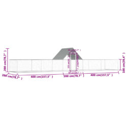 Hønsehus 10x2x2 m galvanisert stål