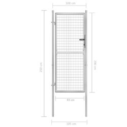 Hageport galvanisert stål 105×250 cm sølv