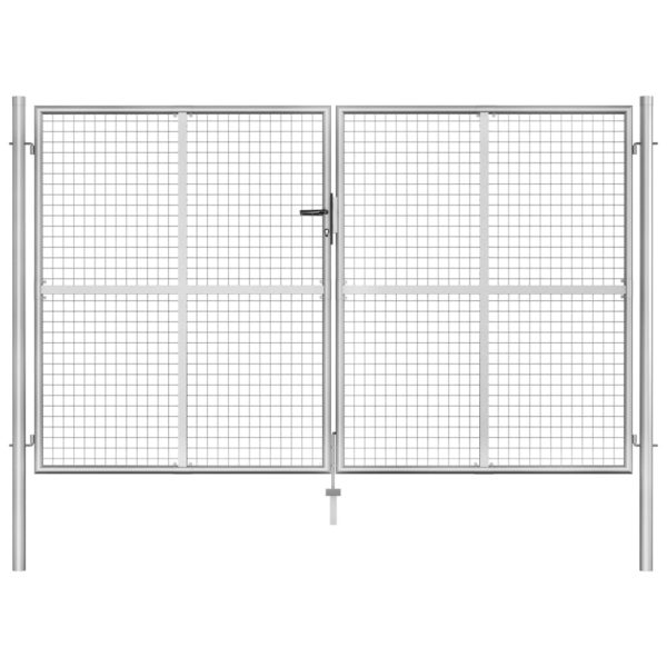 Hageport galvanisert stål 306×200 cm sølv