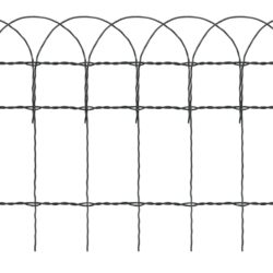 Hagegrensegjerde pulverlakkert jern 25×0,4 m