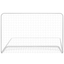 Fotballmål med nett 182x61x122 cm stål hvit