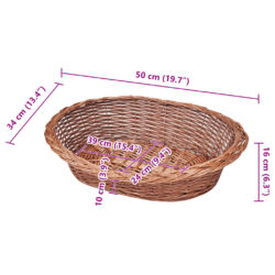 Hundekurv/kjæledyrsseng selje naturlig 50 cm