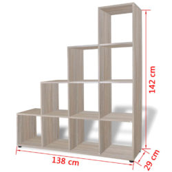 Bokhylle 142 cm eik