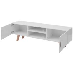 TV-benk MDF 150x35x48,5 cm høyglans hvit