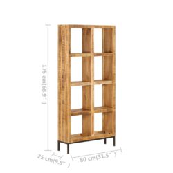 Bokhylle 80x25x175 cm heltre mango