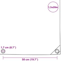 Presenning 650 g/m² 1,5×20 m grønn