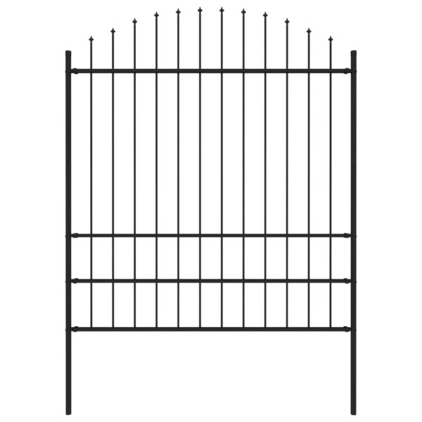 Hagegjerde med spydtopp stål (1,75-2)x1,7 m svart