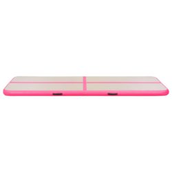 Oppblåsbar gymnastikkmatte med pumpe 300x100x10 cm PVC rosa