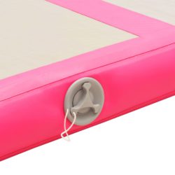 Oppblåsbar gymnastikkmatte med pumpe 300x100x10 cm PVC rosa