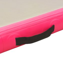 Oppblåsbar gymnastikkmatte med pumpe 300x100x10 cm PVC rosa