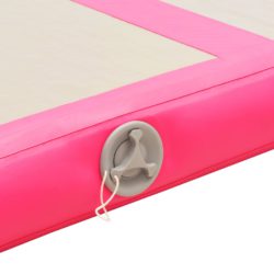 Oppblåsbar gymnastikkmatte med pumpe 500x100x10 cm PVC rosa