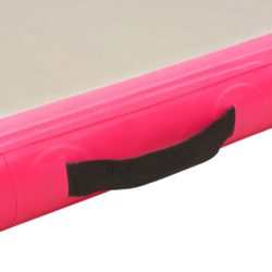 Oppblåsbar gymnastikkmatte med pumpe 500x100x10 cm PVC rosa