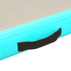 Oppblåsbar gymnastikkmatte med pumpe 500x100x10 cm PVC grønn