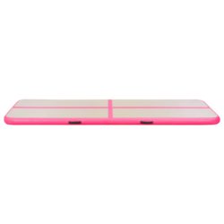 Oppblåsbar gymnastikkmatte med pumpe 600x100x10 cm PVC rosa