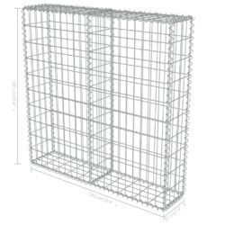 Gabion med deksler galvanisert stål 100x20x100 cm