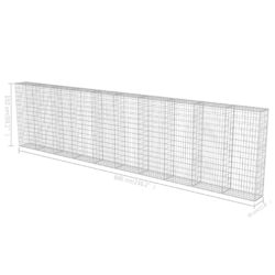 Gabion med topp- og bunndekke galvanisert stål 600x30x150 cm