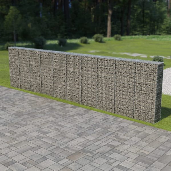 Gabion med topp- og bunndekke galvanisert stål 600x30x150 cm