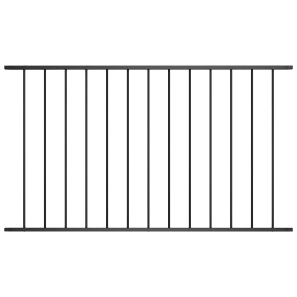 Gjerdepanel pulverlakkert stål 1,7×1 m svart