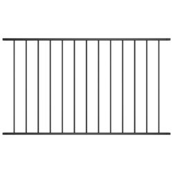 Gjerdepanel pulverlakkert stål 1,7×1,25 m svart