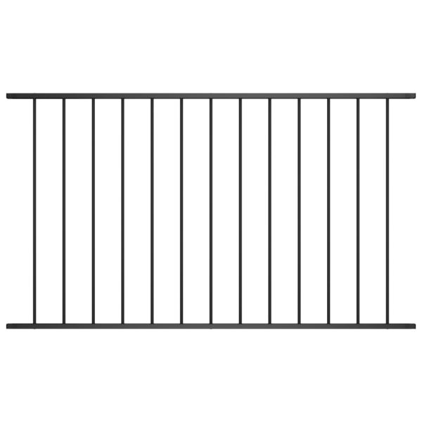 Gjerdepanel pulverlakkert stål 1,7×1,25 m svart