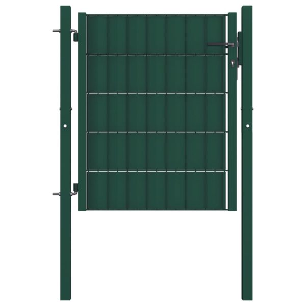 Hageport PVC og stål 100×81 cm grønn