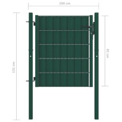 Hageport PVC og stål 100×81 cm grønn