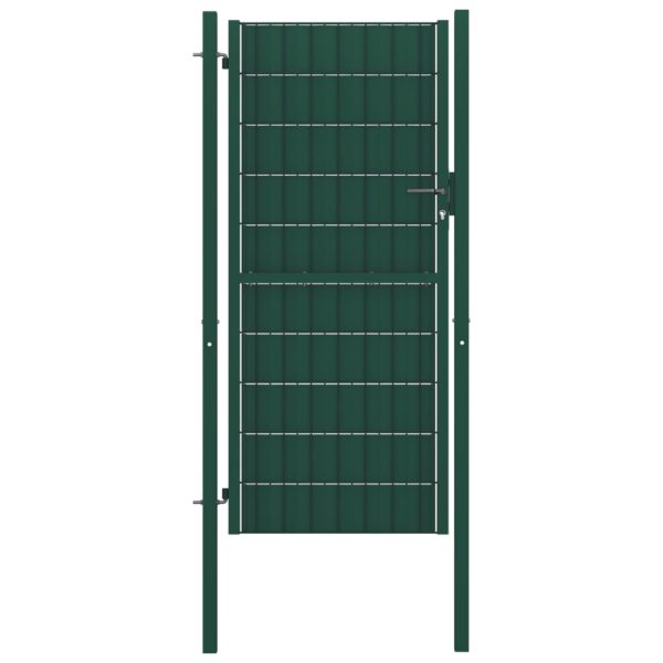 Hageport PVC og stål 100×124 cm grønn