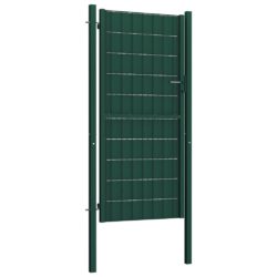 Hageport PVC og stål 100×124 cm grønn