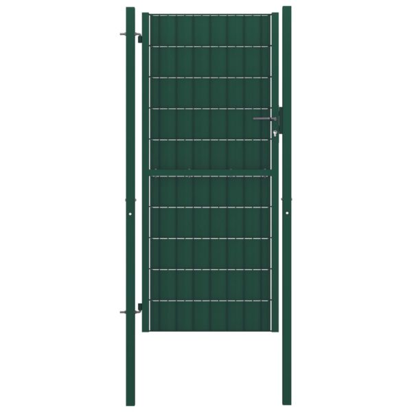 Hageport PVC og stål 100×204 cm grønn