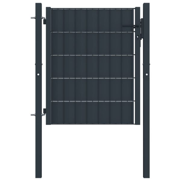 Hageport PVC og stål 100×81 cm antrasitt