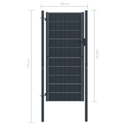 Hageport PVC og stål 100×124 cm antrasitt