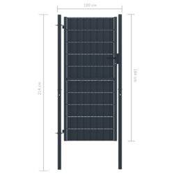 Hageport PVC og stål 100×164 cm antrasitt