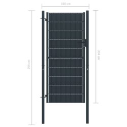 Hageport PVC og stål 100×204 cm antrasitt