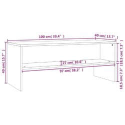 TV-benk sonoma eik 100x40x40 cm konstruert tre