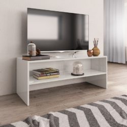 TV-benk høyglans hvit 100x40x40 cm konstruert tre