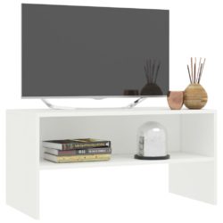 TV-benk hvit 80x40x40 cm konstruert tre